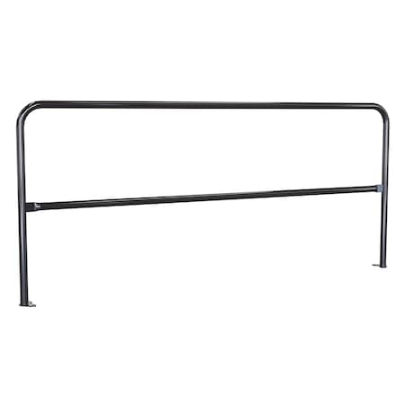 Vestil Steel Pipe Safety Railing with Welded Baseplate 8 Ft. Length Black VDKR-8-BP-BK